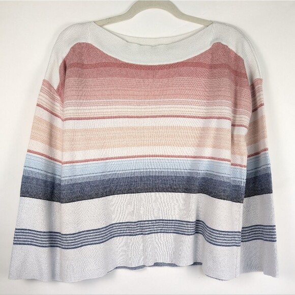 JohnPaulRichard Women's L Striped Cotton Sweater Multicolor Lightweight - Picture 1 of 9